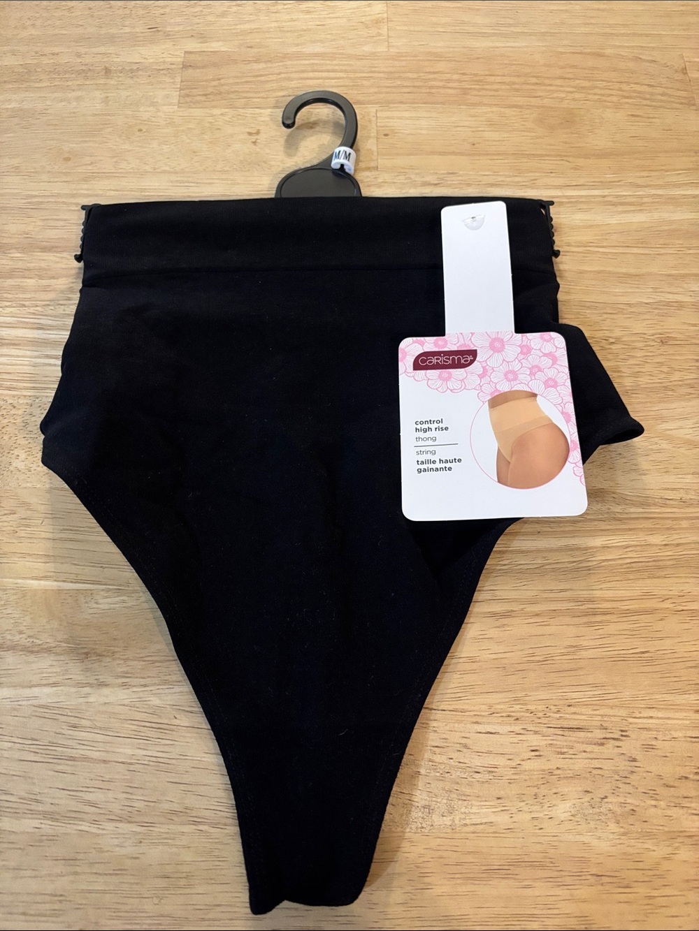 Charisma Black High-Rise Control Brief Thong